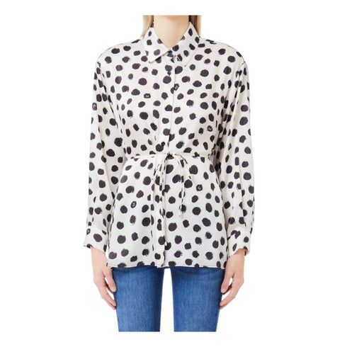 Camicia Donna con colletto classico e fantasia a pois